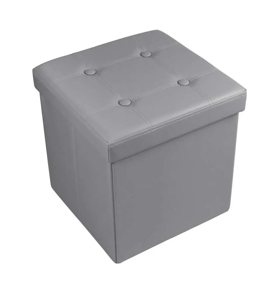 Pouff Pieghevole 38x38x38cm Smoke Grey