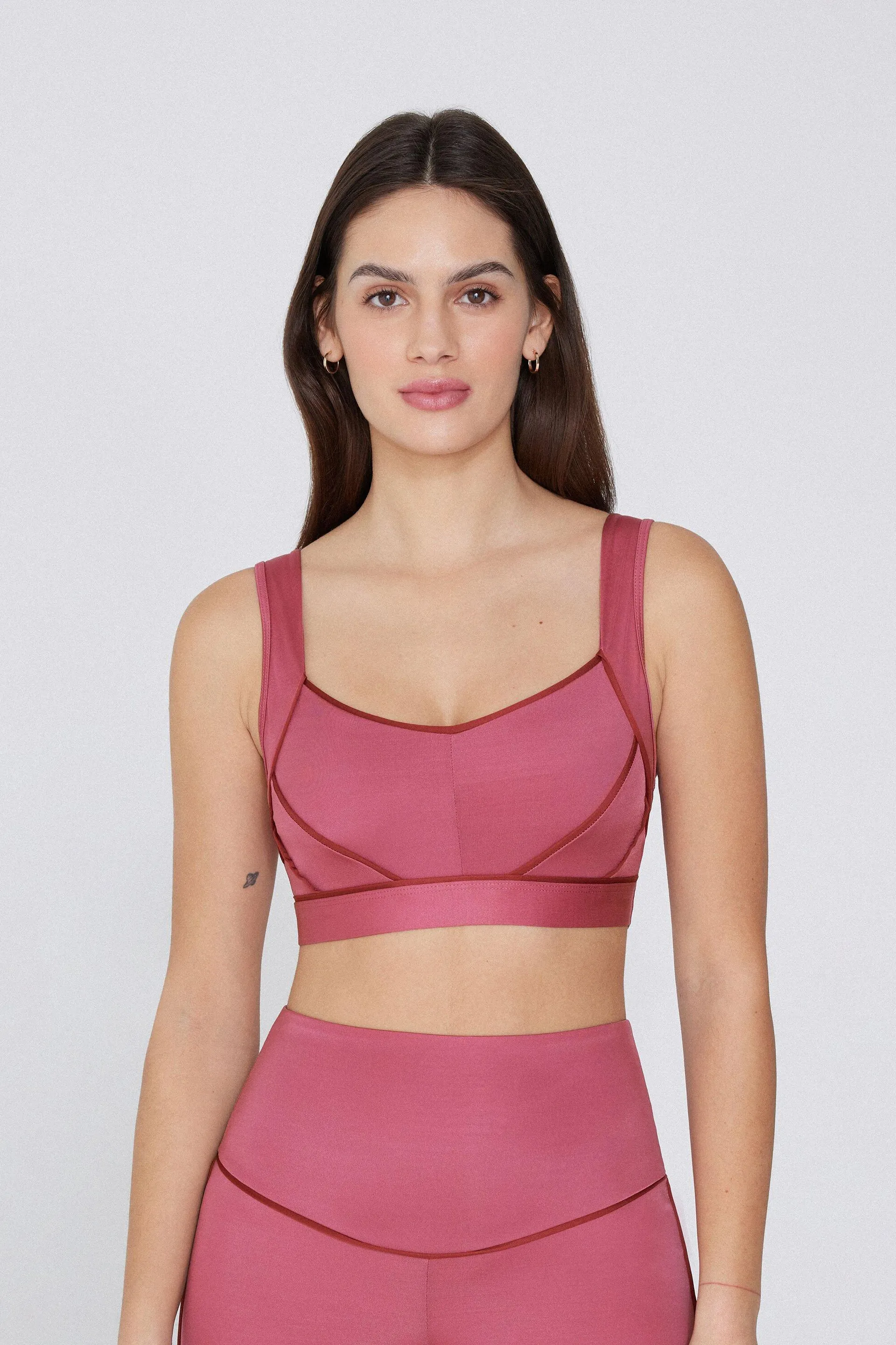 Top Corto Sportivo Microfibra Piping