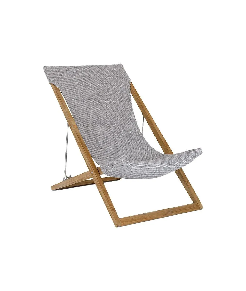 Sdraio Cosette in teak e telo in polipropilene