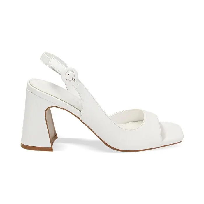 Sandali bianchi, tacco 8,2 cm