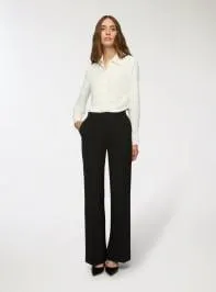 Camicia crop con strass Bianco lana