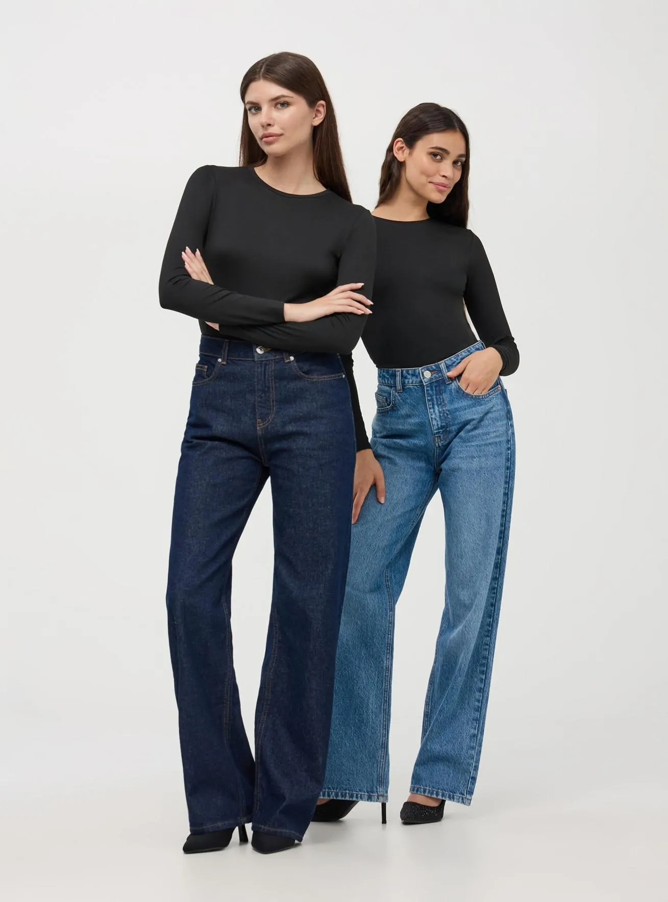 Pack 2 t-shirt basic a maniche lunghe 2x Nero