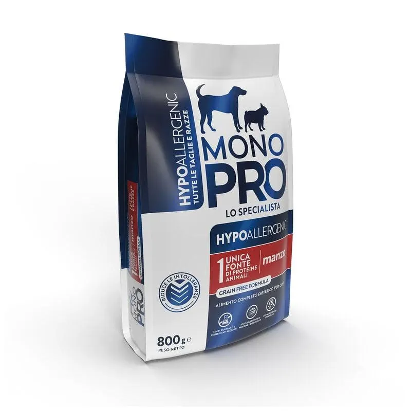 Monopro Hypoallergenic Dog Adult All breeds Manzo 800gr