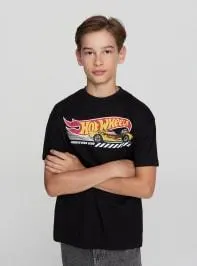 T-shirt con stampa Hot Wheels® Nero