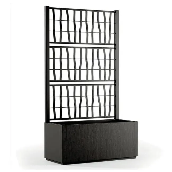 Fioriera con grigliato ETHICA STEFANPLAST in polipropilene antracite H 140 x L 80 x P 36 cm