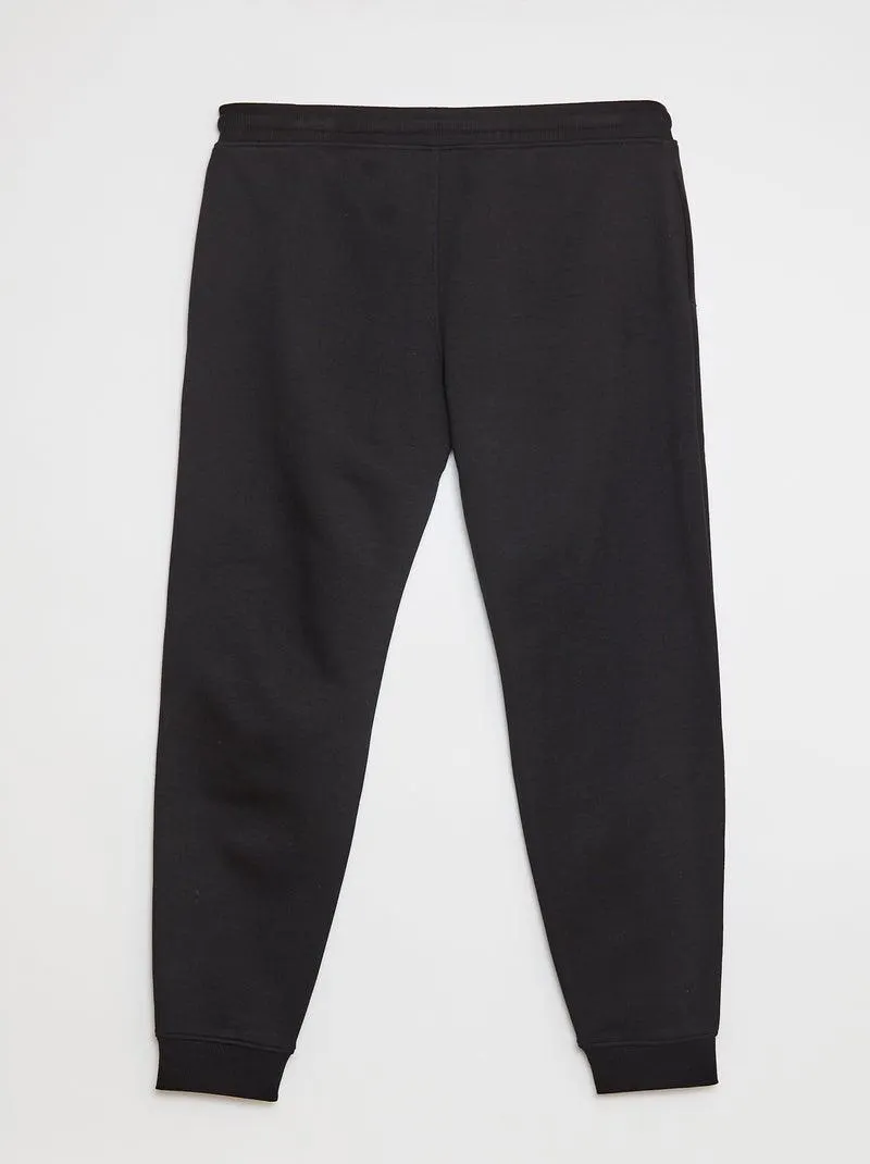 Joggers basic in tessuto felpato L36 - nero