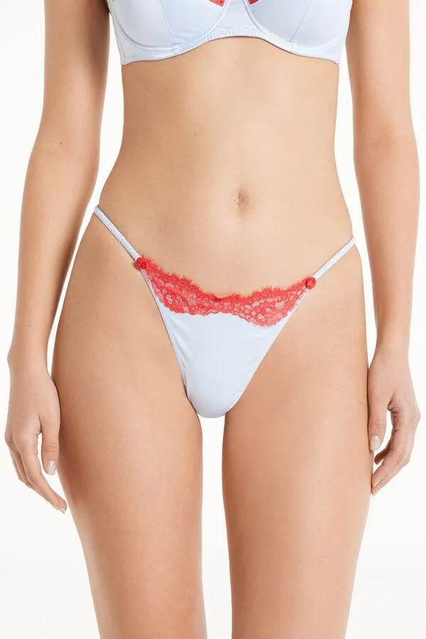 Tanga con Pernera Alta y Tira Lateral Tanga Pastel Baby Satin