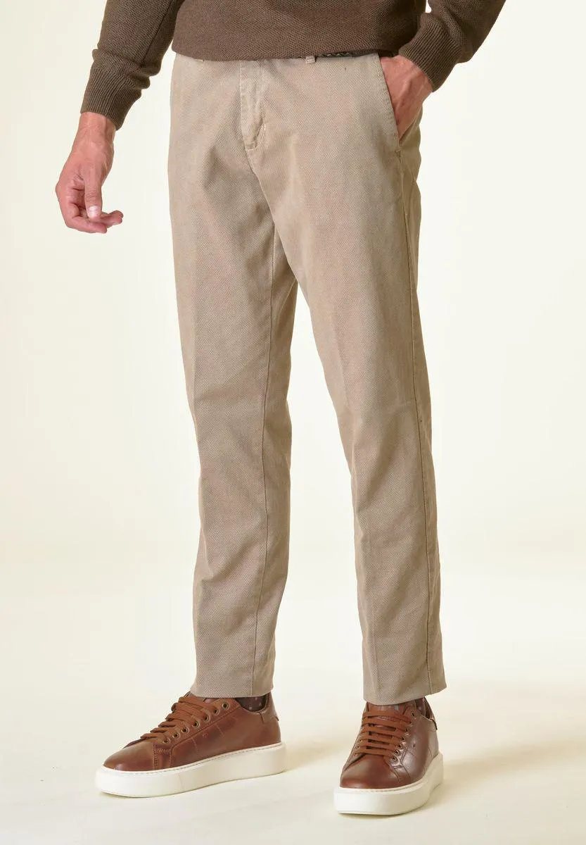 Pantalone mastice cotone micro-stampa regular