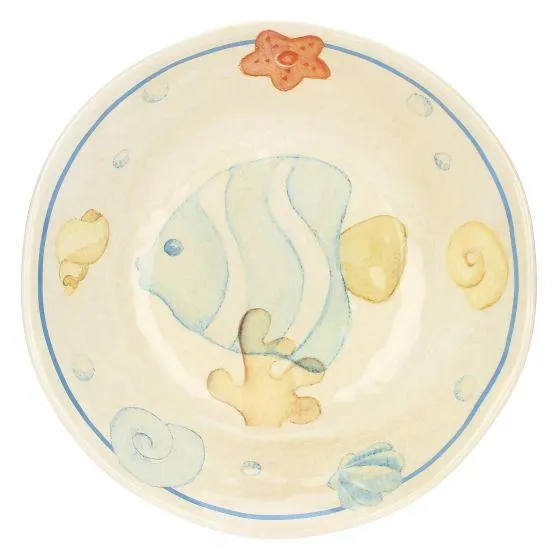 Set 2 piatti fondi in melamina Mare da amare