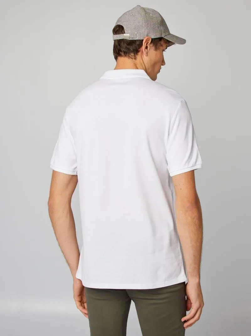 Polo in piqué di cotone - bianco