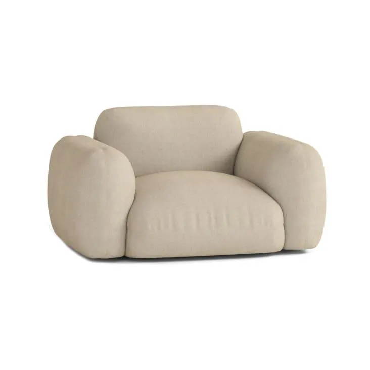 Poltrona beige in tessuto