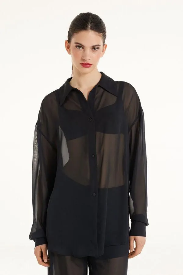 Camicia Manica Lunga in Chiffon