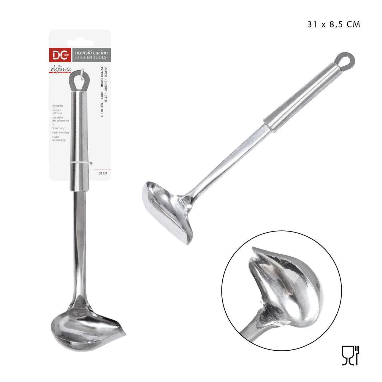 Dc Casa Sauce Ladle Steel 31X8.5Cm