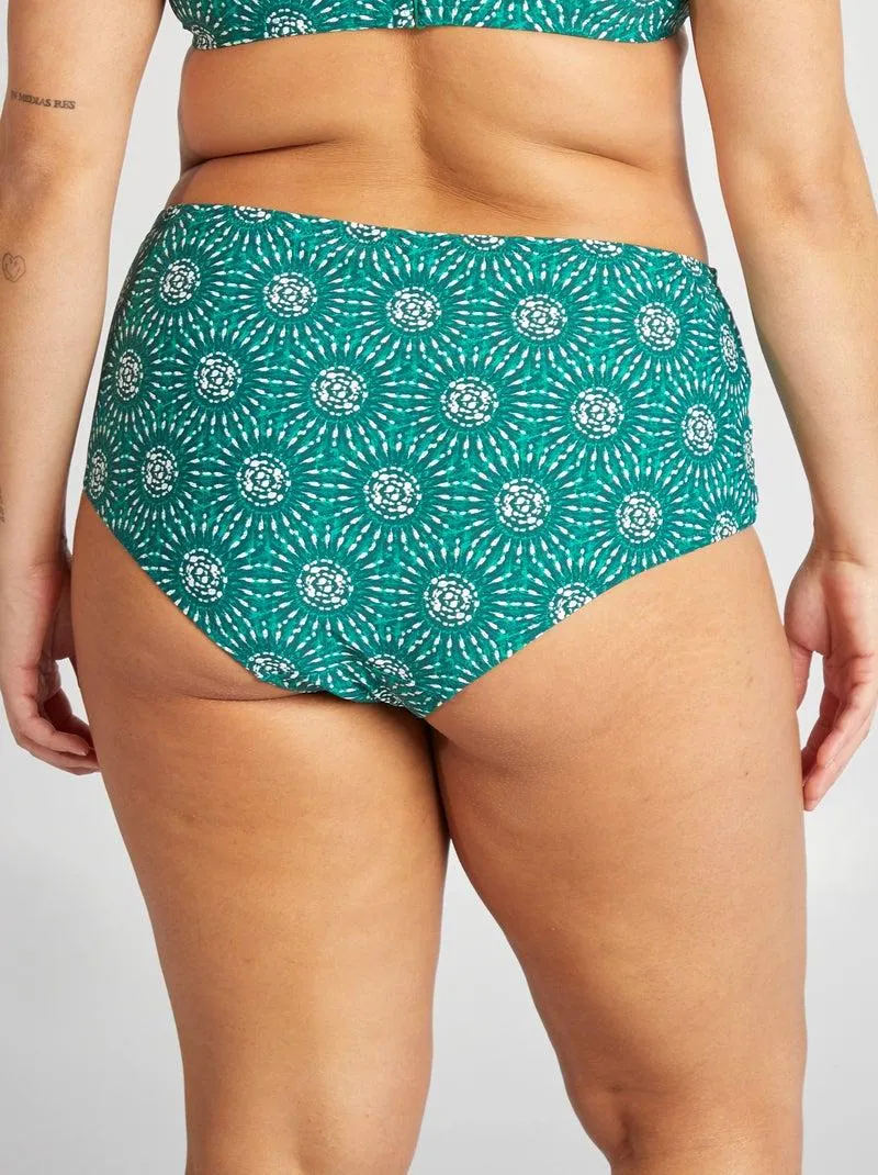 Slip bikini stampato - VERDE