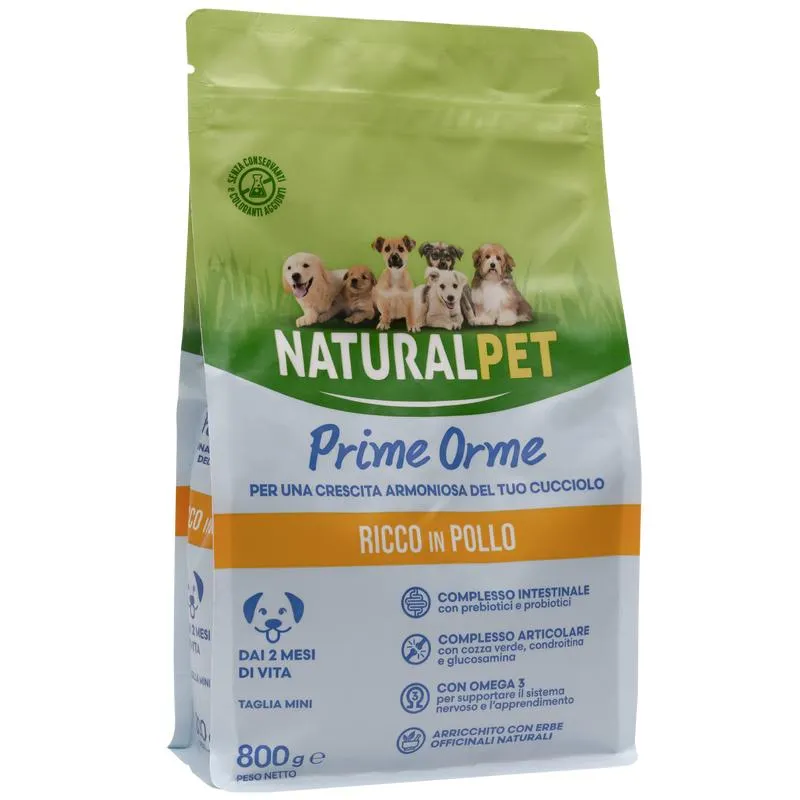Naturalpet Prime Orme Puppy Mini ricco in Pollo 800gr