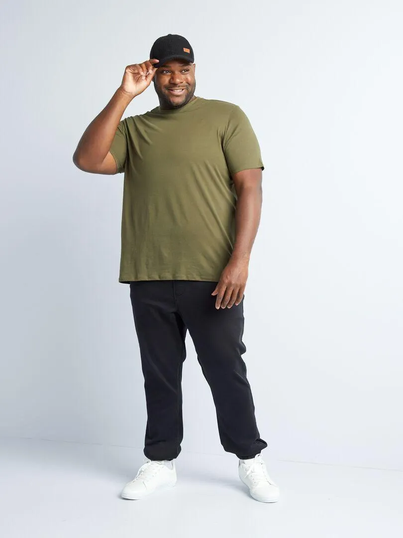 Pantaloni joggers in denim - NERO