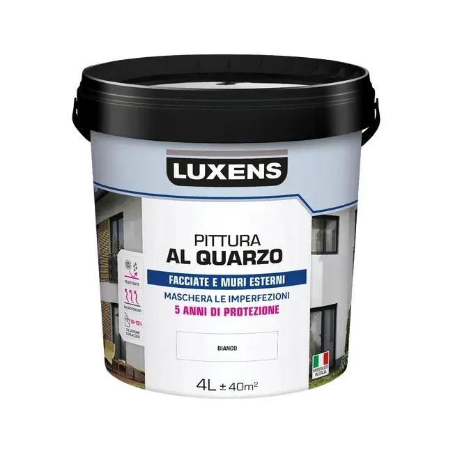 Pittura al quarzo antigoccia LUXENS bianco, ruvido opaco, 4 l