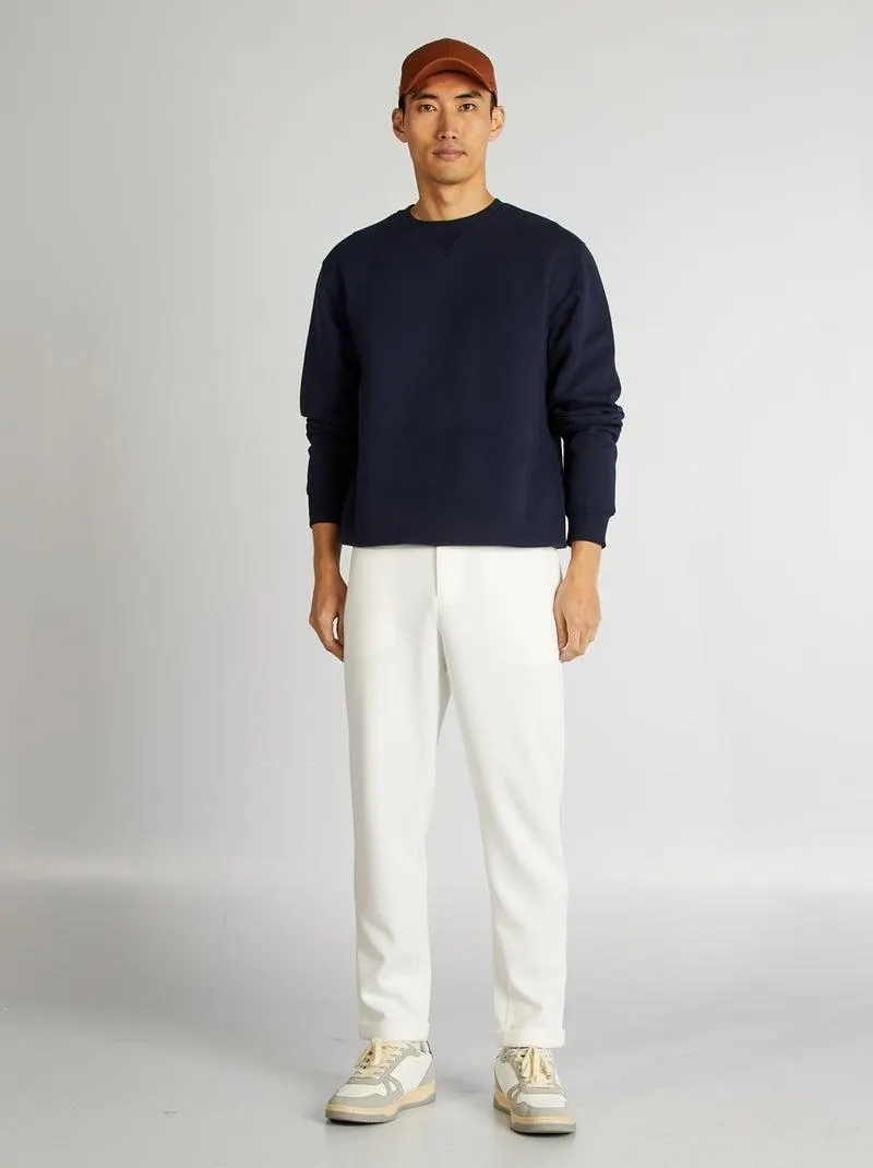 Pantaloni in maglia piqué - BIANCO