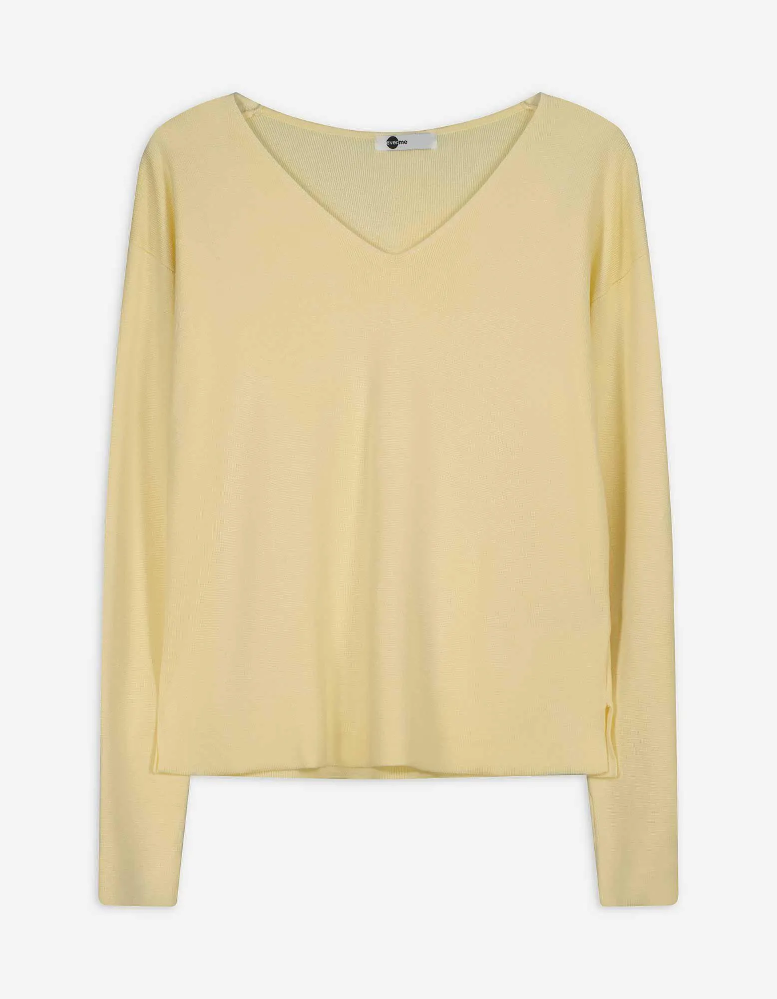 Maglione - Misto viscosa - giallo chiaro