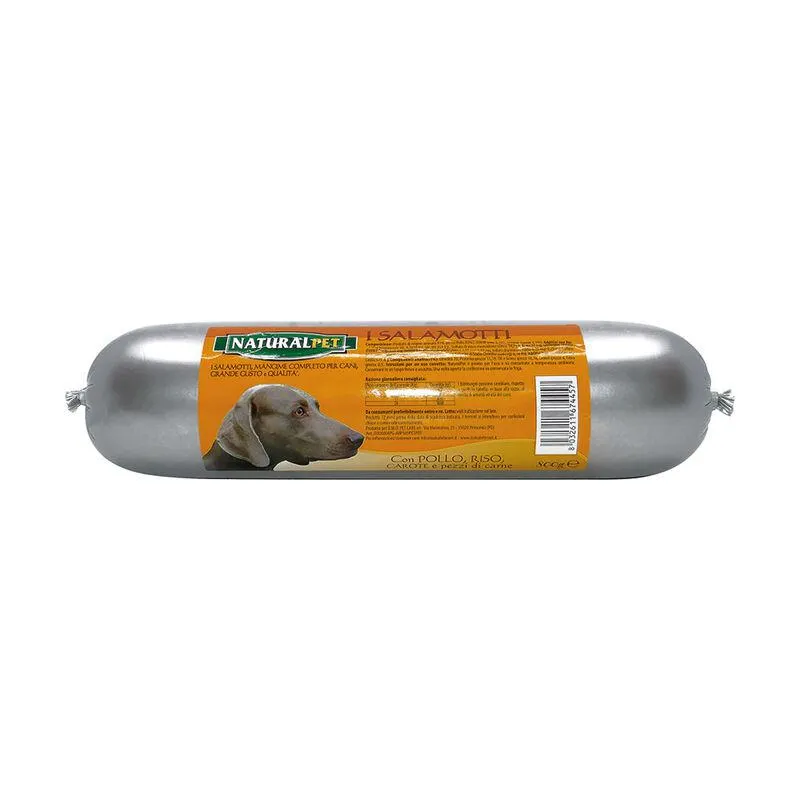 Naturalpet Dog Salamotto Pollo, Riso, Carote e pezzi di Carne 800 gr 000504562