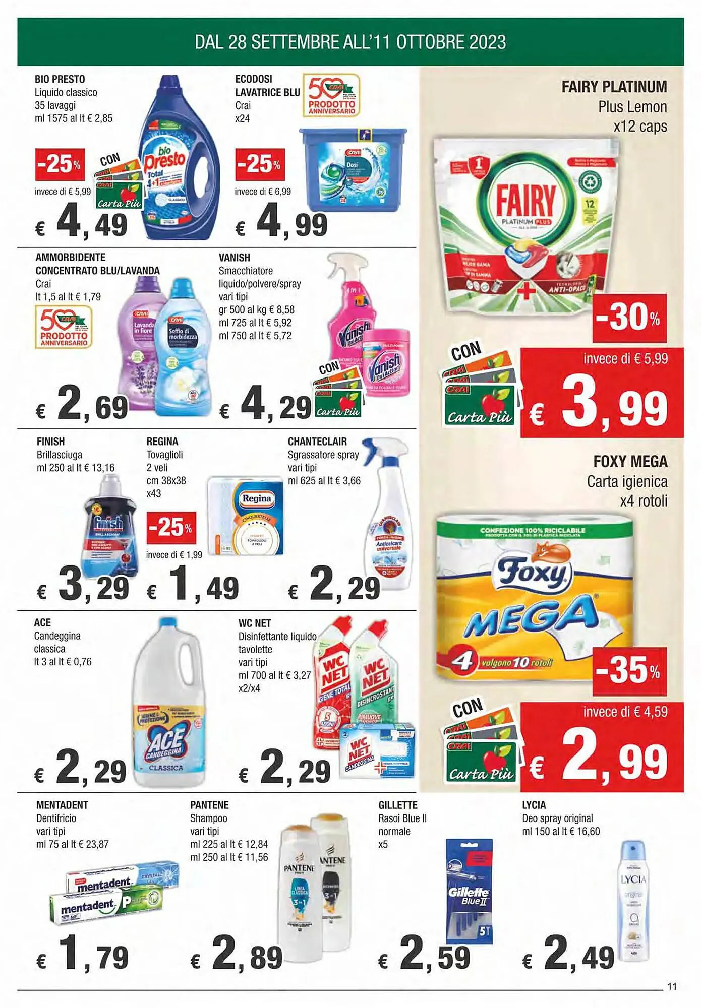 Volantino Crai da 28 settembre a 11 ottobre di 2023 - Pagina del volantino 11