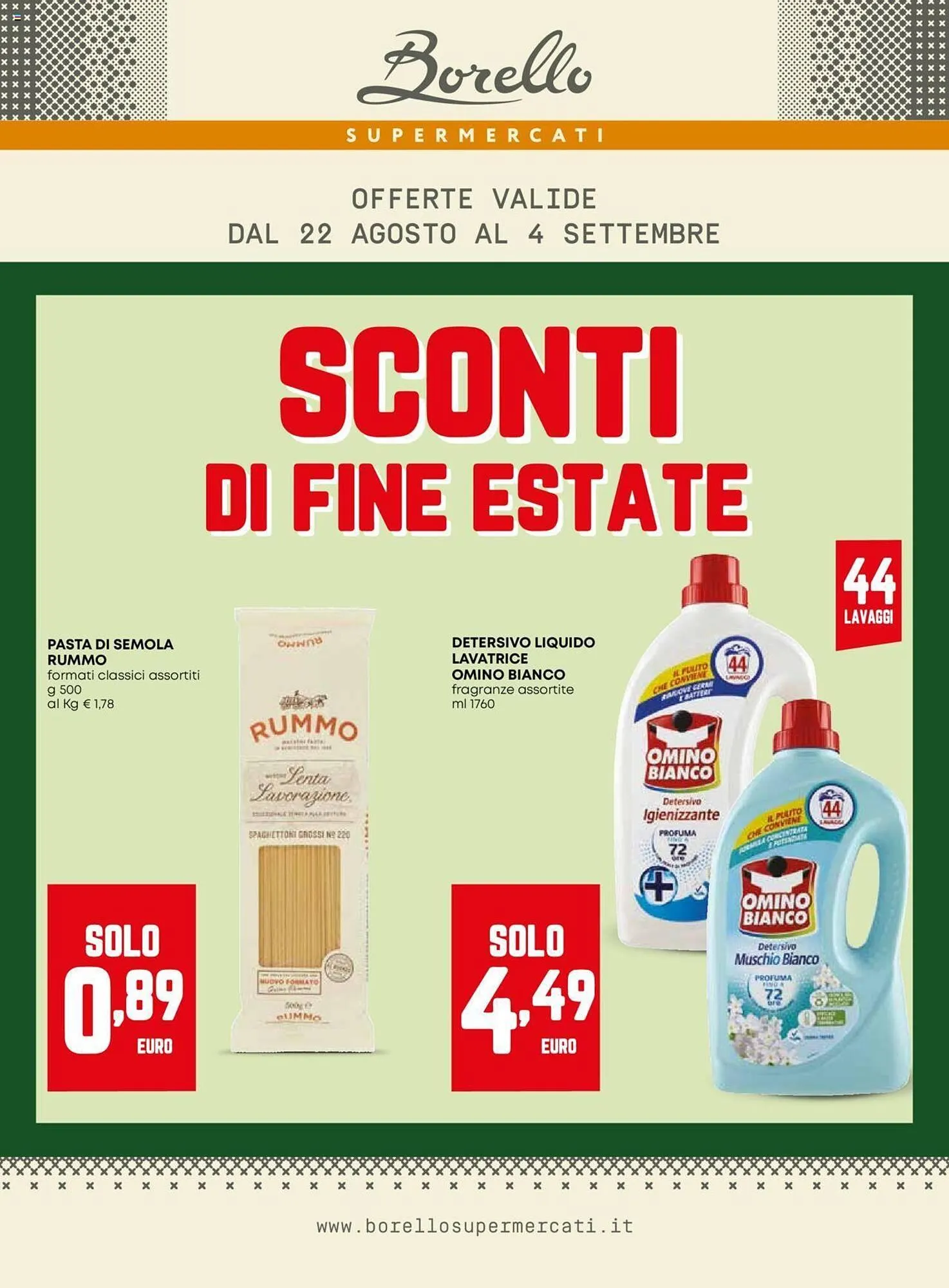 Volantino Borello Supermercati da 22 agosto a 4 settembre di 2024 - Pagina del volantino 1