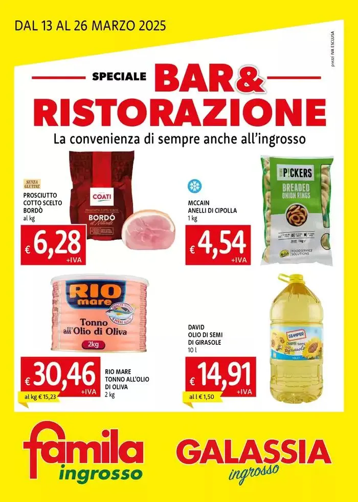 SPECIALE BAR & RISTORAZIONE 13/03 da 13 marzo a 26 marzo di 2025 - Pagina del volantino 1