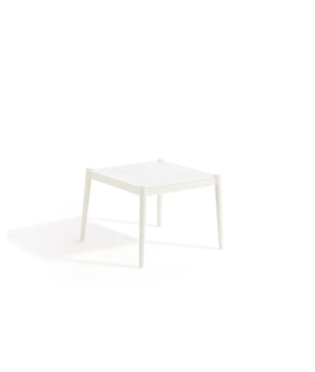 Tavolo basso quadrato Luce alluminio bianco