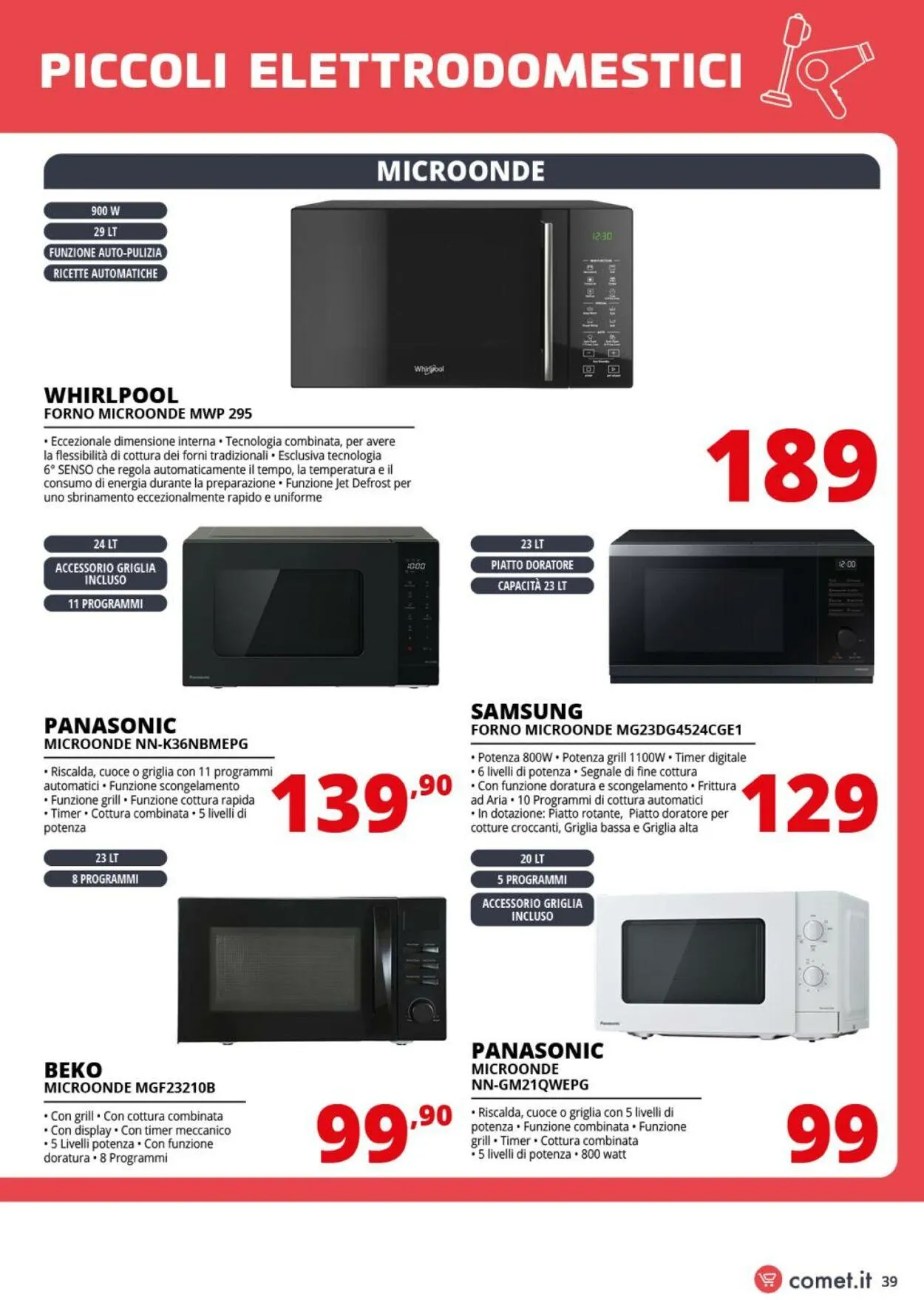 Comet Volantino attuale da 1 agosto a 20 agosto di 2025 - Pagina del volantino 39