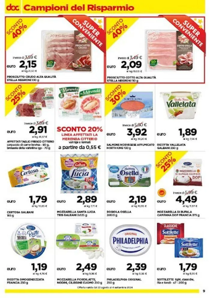 Dal 22 agosto al 4 settembre 2024 da 22 agosto a 4 settembre di 2024 - Pagina del volantino 9