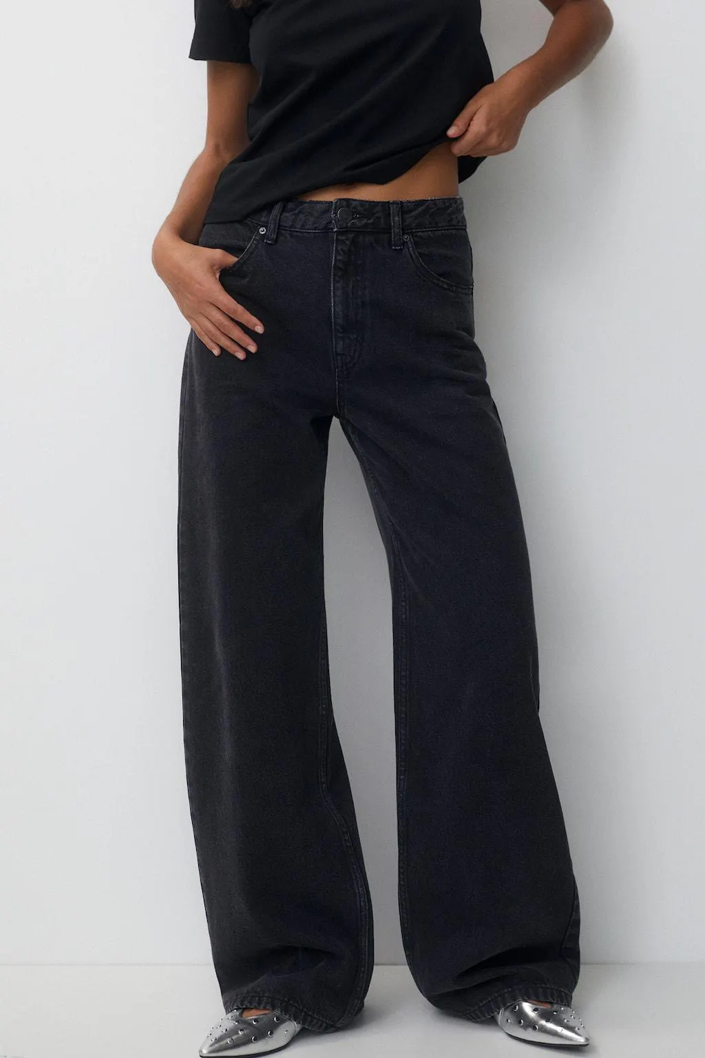 JEANS WIDE LEG VITA ALTA