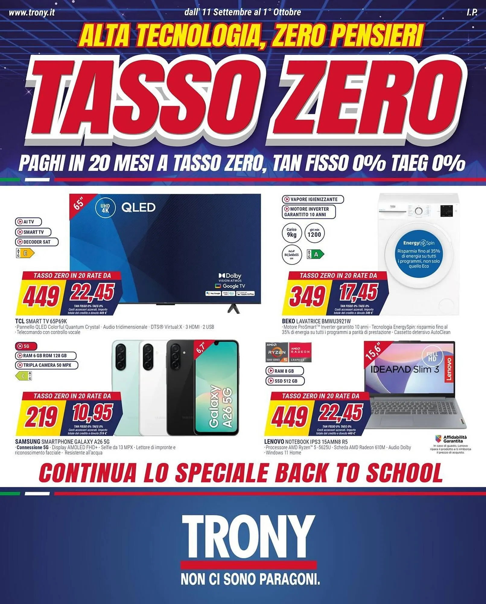 Volantino Trony da 11 settembre a 1 ottobre di 2025 - Pagina del volantino 1