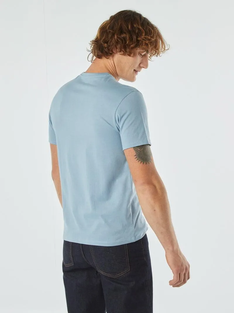 T-shirt stampata a maniche corte - BLU
