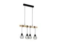 Plafoniera Townshend nera E27 3X60 W