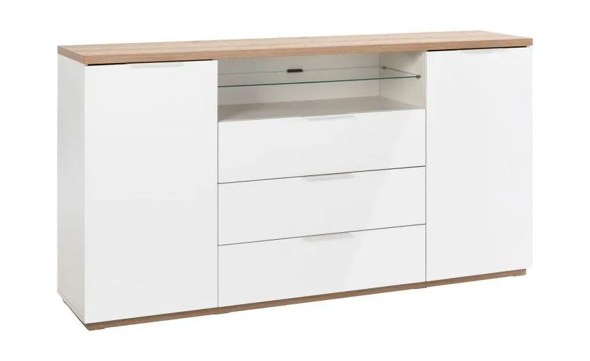 Savona credenza bianco laccato e rovere artisan