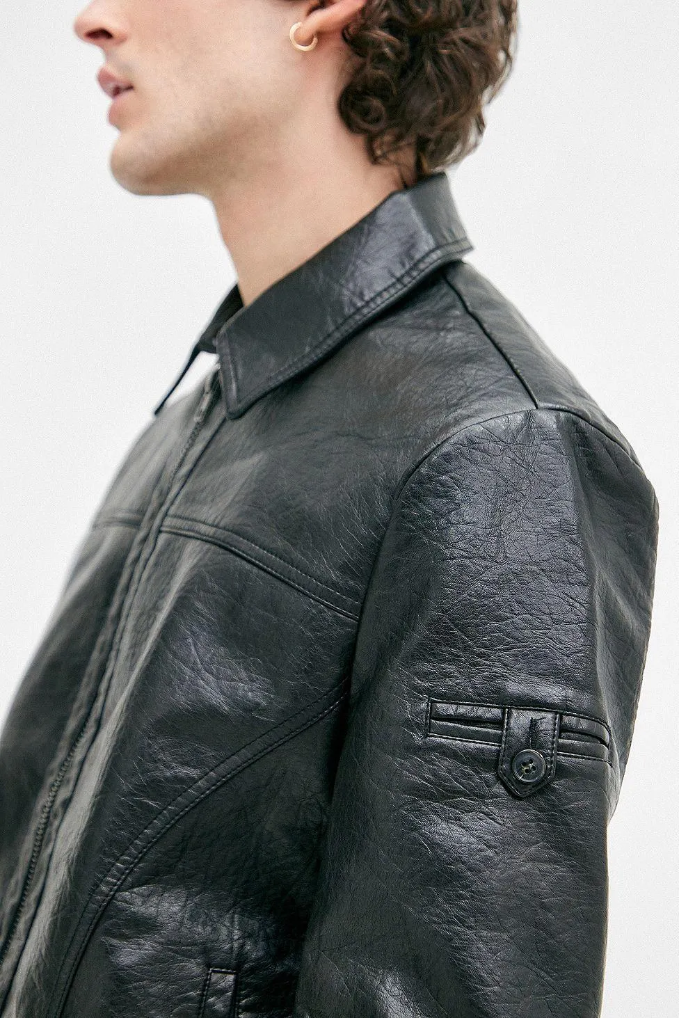 Giacca in Finta Pelle Nera BDG