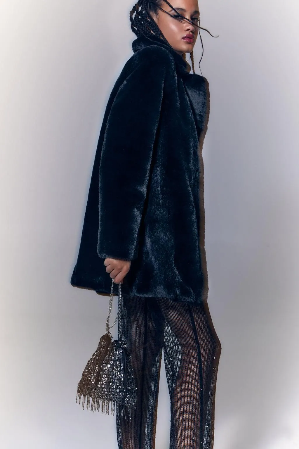 BORSA SACCA FRANGE PERLINE