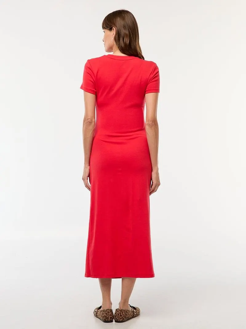 Abito premaman lungo aderente - Rosso