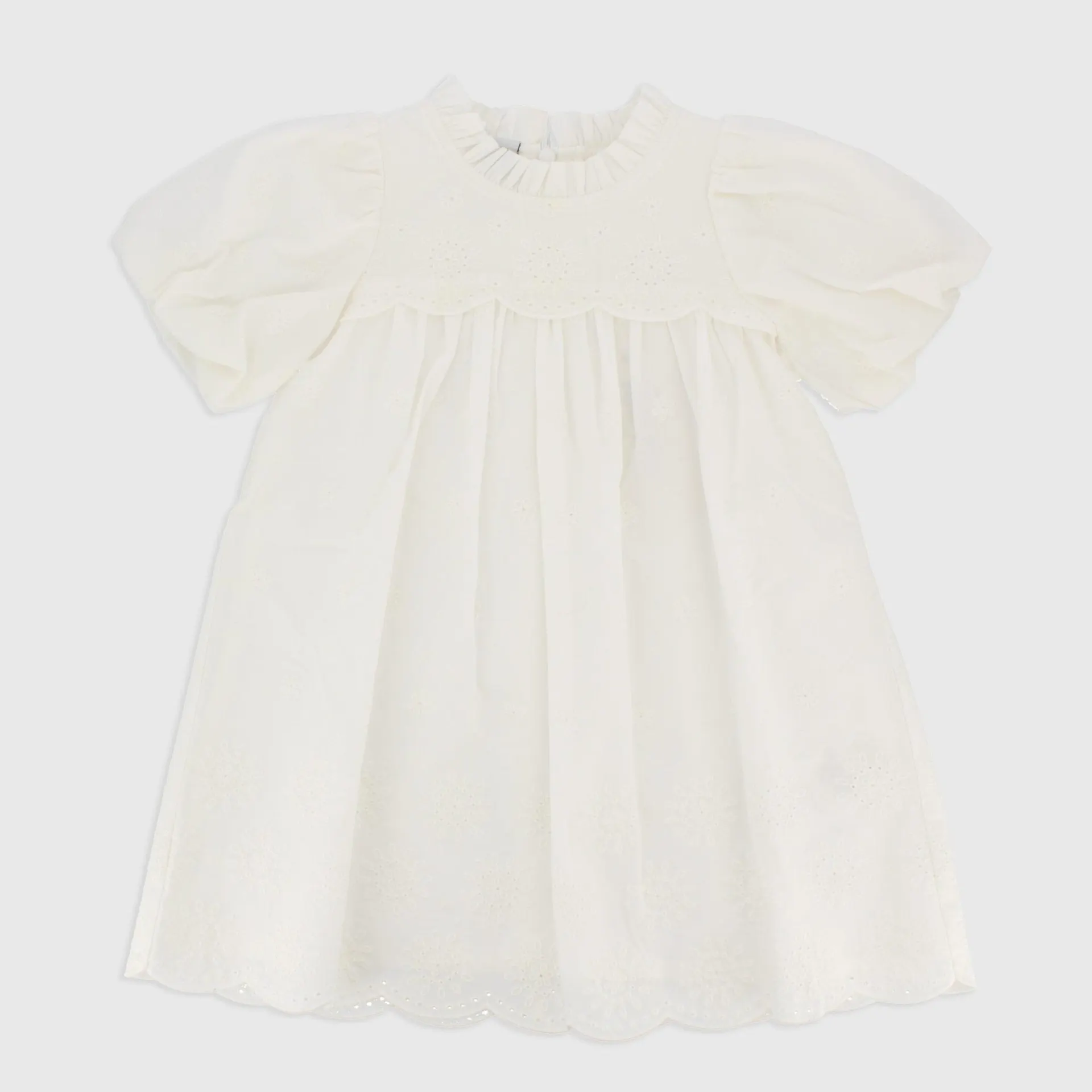 Vestito in pizzo san gallo da Bambina, BIANCO