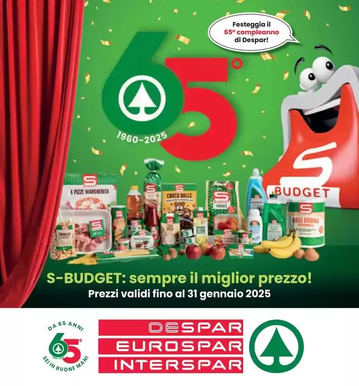 Volantino S-Budget: sempre il miglior prezzo! - Despar da 3 gennaio a 31 gennaio di 2025 - Pagina del volantino 1