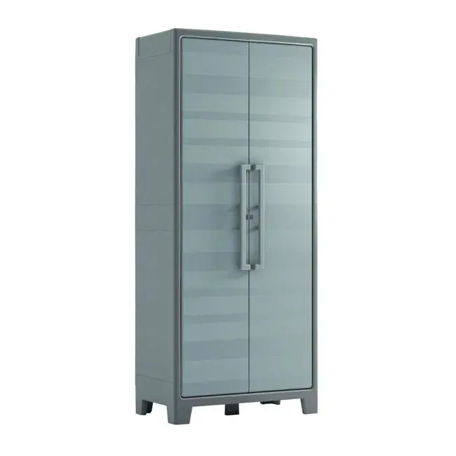 Armadio per scope Gulliver KETER in resina, tortora e beige L 80 x H 182 x P 44 cm, 2 ante, adatto per interno/esterno