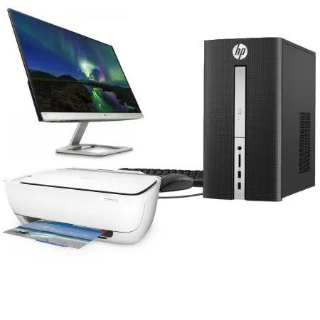 HP PC Desktop +Monitor 24" +Stampante Wi PC Desktop + Monitor 24" + Stampante Multifunzione Wi-Fi - Fi