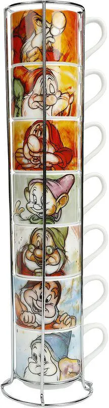 The Seven Dwarves - Espresso cups with stand | Tazza | multicolore | Biancaneve e i Sette Nani