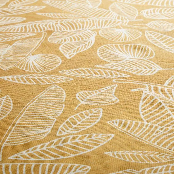 Tappeto in cotone riciclato écru e giallo senape con frange 140x200 cm