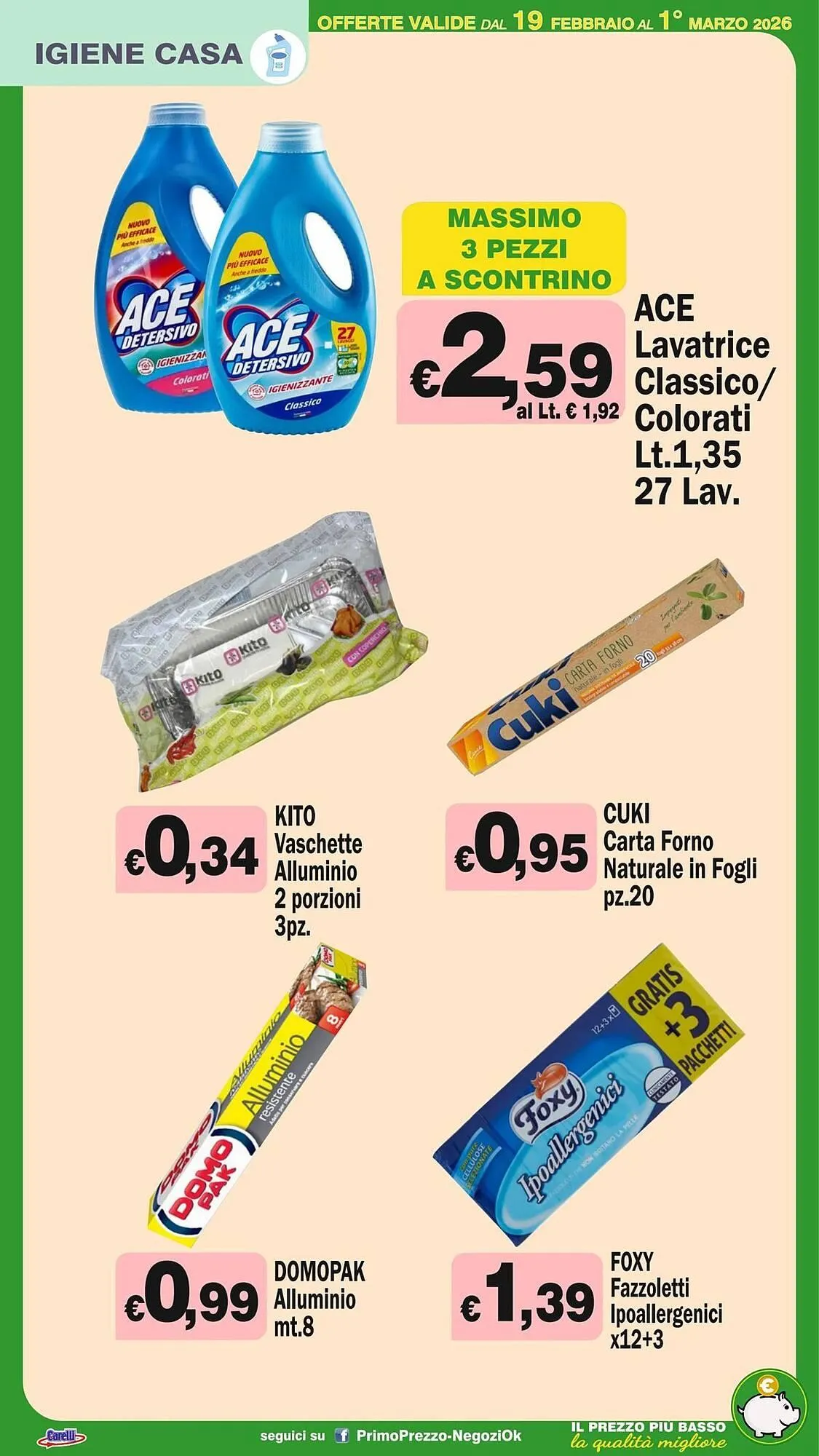 Volantino Primo Prezzo da 19 febbraio a 1 marzo di 2026 - Pagina del volantino 22