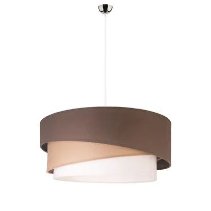 Lampada a sospensione "TRIESTE" con 3 cerchi in tessuto marrone