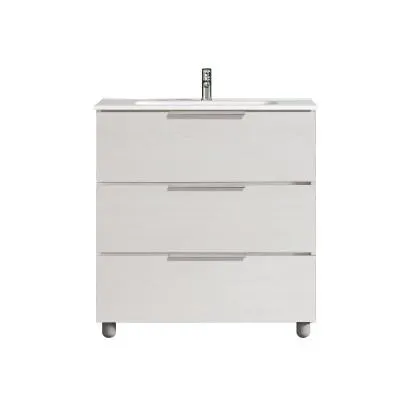 Mobile bagno base lavabo a terra Chloe 79x79x45,5 cm bianco frassino