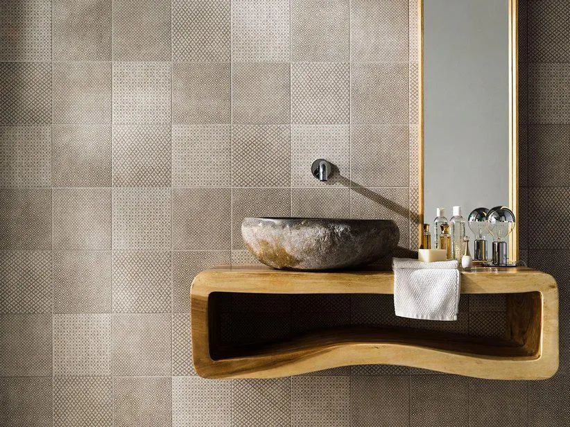 Piastrella Macrame' Decoro Cenere 20X20 Gres Grigio