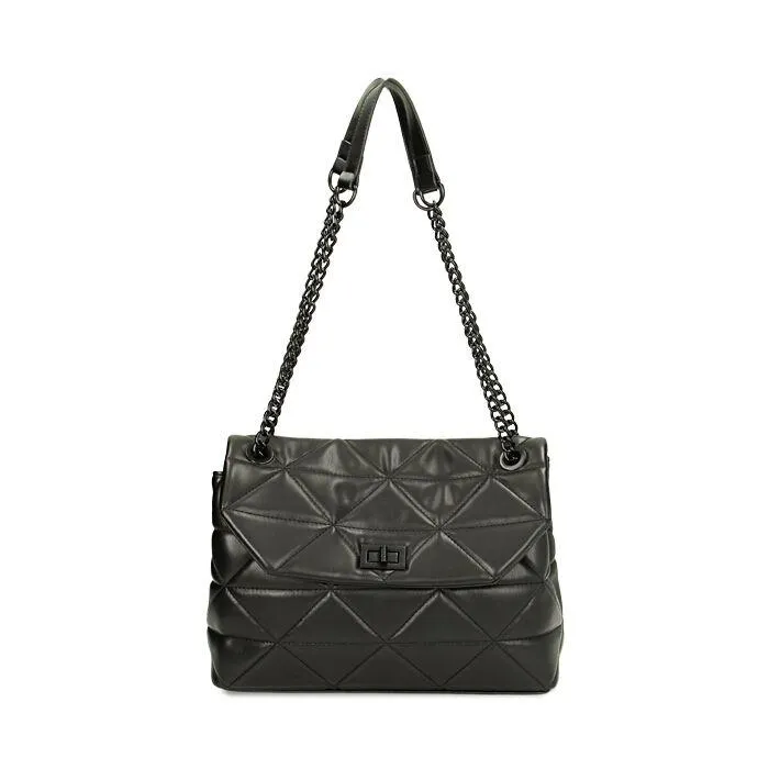 Borsa a spalla nera matelassé