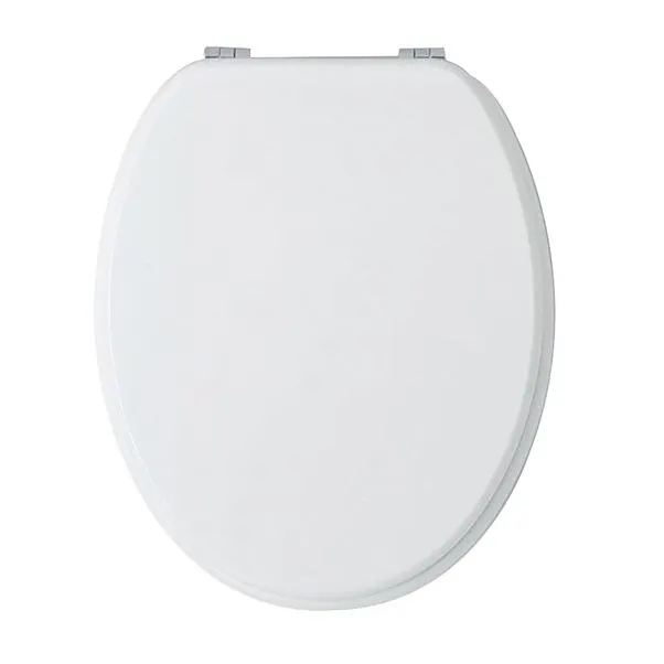 Copriwater universale ovale mdf bianco verniciato cerniere in meta